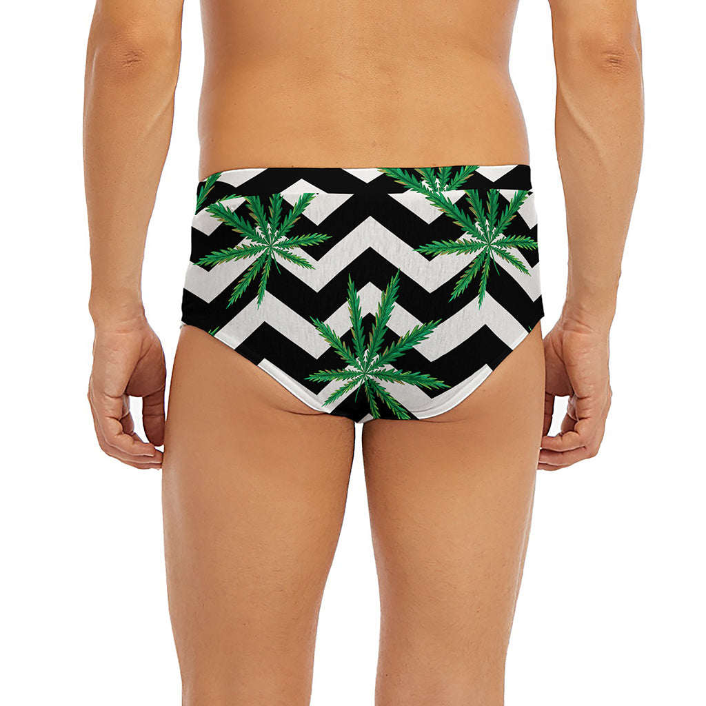 Zigzag Weed Pattern Print Men's Briefs