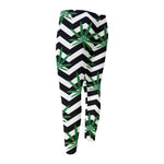 Zigzag Weed Pattern Print Men's Compression Pants