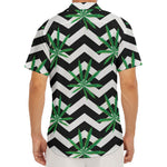 Zigzag Weed Pattern Print Men's Deep V-Neck Shirt