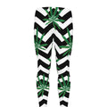 Zigzag Weed Pattern Print Men's Leggings