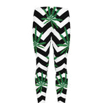 Zigzag Weed Pattern Print Men's leggings