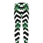 Zigzag Weed Pattern Print Men's leggings