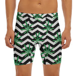 Zigzag Weed Pattern Print Men's Long Boxer Briefs