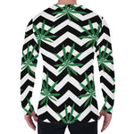 Zigzag Weed Pattern Print Men's Long Sleeve T-Shirt