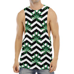 Zigzag Weed Pattern Print Men's Muscle Tank Top