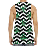 Zigzag Weed Pattern Print Men's Muscle Tank Top