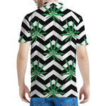 Zigzag Weed Pattern Print Men's Polo Shirt