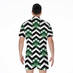 Zigzag Weed Pattern Print Men's Rompers