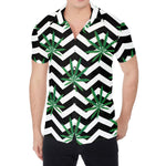 Zigzag Weed Pattern Print Men's Shirt
