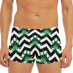 Zigzag Weed Pattern Print Men's Short Boxer Briefs