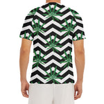 Zigzag Weed Pattern Print Men's Short Sleeve Rash Guard