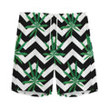Zigzag Weed Pattern Print Men's Athletic Shorts