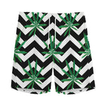 Zigzag Weed Pattern Print Men's Sports Shorts