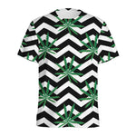 Zigzag Weed Pattern Print Men's Sports T-Shirt