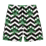 Zigzag Weed Pattern Print Men's Swim Trunks