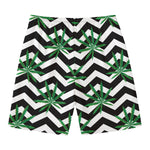 Zigzag Weed Pattern Print Men's Swim Trunks