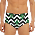 Zigzag Weed Pattern Print Men's Triangle Swim Briefs