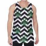 Zigzag Weed Pattern Print Men's Velvet Tank Top