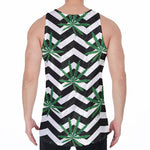 Zigzag Weed Pattern Print Men's Velvet Tank Top