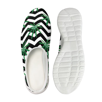 Zigzag Weed Pattern Print Mesh Casual Shoes