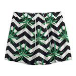 Zigzag Weed Pattern Print Mesh Shorts