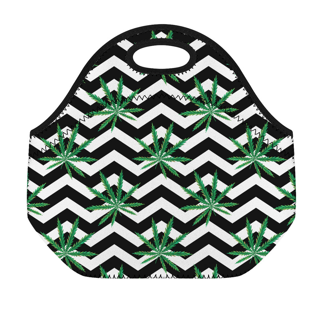 Zigzag Weed Pattern Print Neoprene Lunch Bag