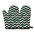 Zigzag Weed Pattern Print Oven Mitts