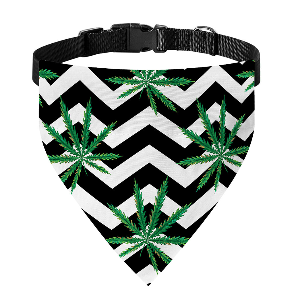 Zigzag Weed Pattern Print Over The Collar Dog Bandana