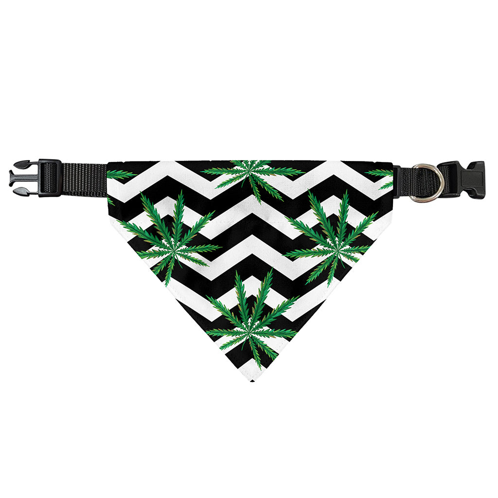 Zigzag Weed Pattern Print Over The Collar Dog Bandana