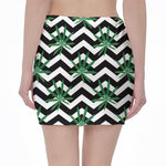 Zigzag Weed Pattern Print Pencil Mini Skirt