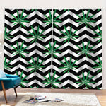 Zigzag Weed Pattern Print Pencil Pleat Curtains