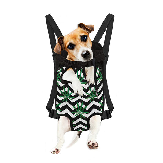 Zigzag Weed Pattern Print Pet Carrier Backpack