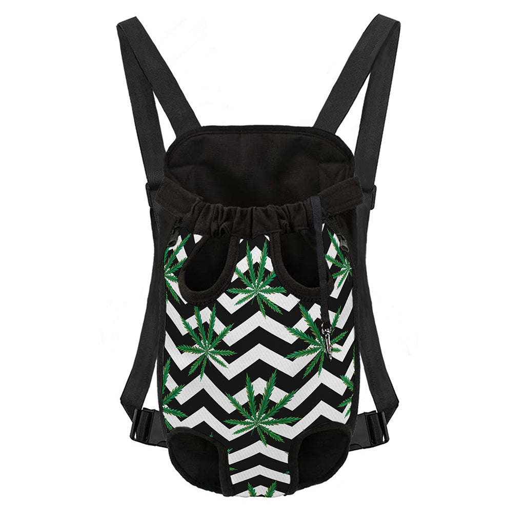 Zigzag Weed Pattern Print Pet Carrier Backpack