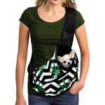 Zigzag Weed Pattern Print Pet Sling Carrier
