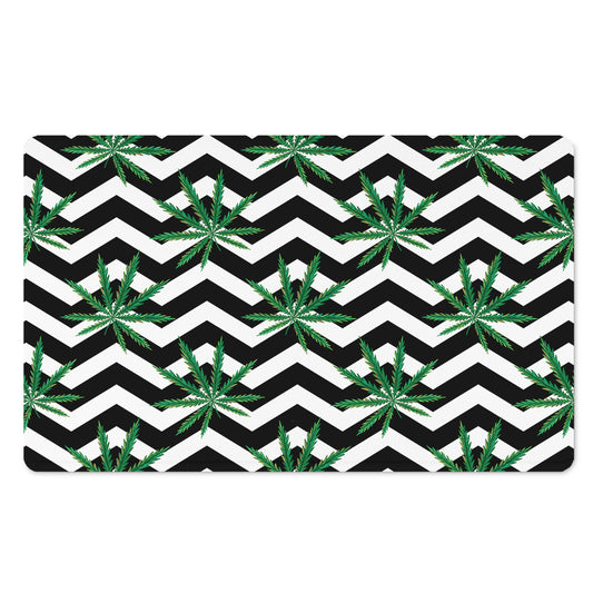 Zigzag Weed Pattern Print Polyester Doormat