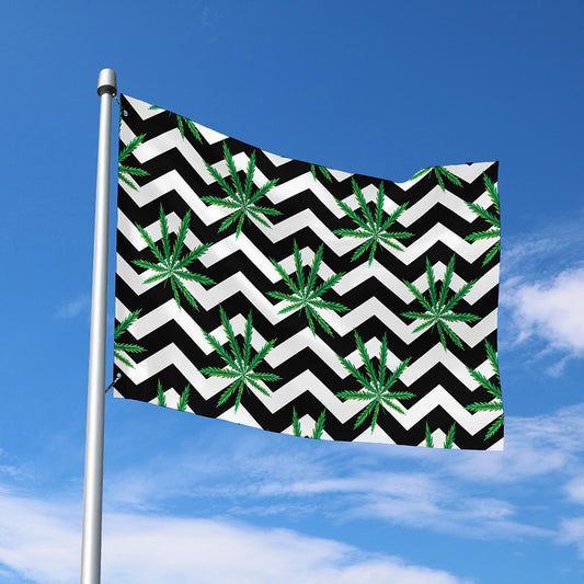 Zigzag Weed Pattern Print Polyester Flag
