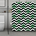 Zigzag Weed Pattern Print Polyester Shower Curtain