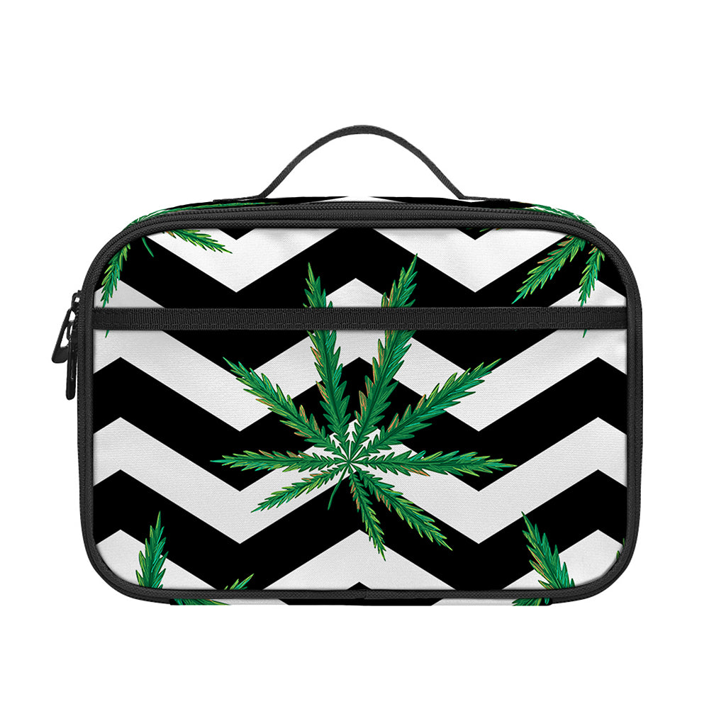 Zigzag Weed Pattern Print Portable Lunch Bag