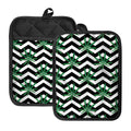 Zigzag Weed Pattern Print Pot Holders With Pocket