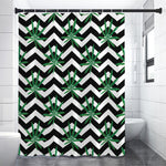 Zigzag Weed Pattern Print Premium Shower Curtain