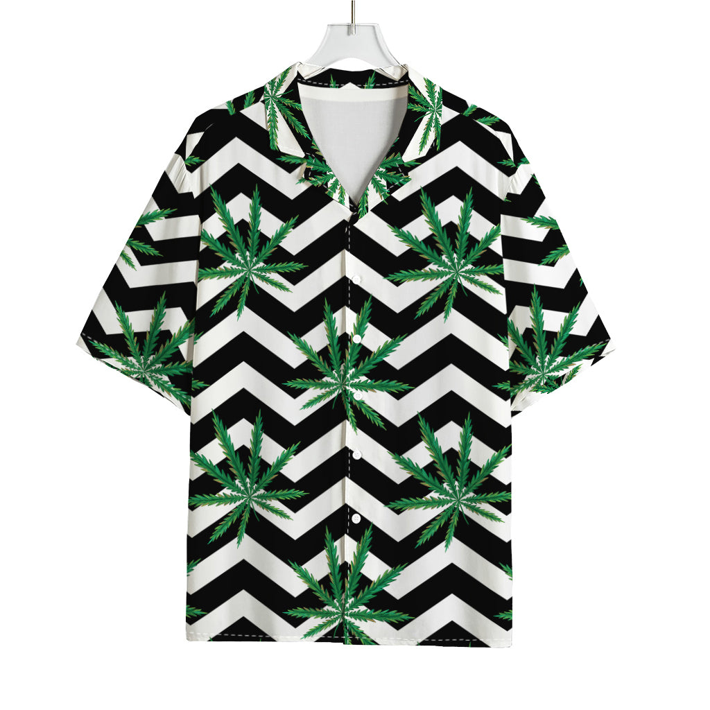 Zigzag Weed Pattern Print Rayon Hawaiian Shirt