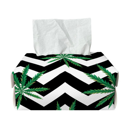 Zigzag Weed Pattern Print Rectangle Tissue Box Cover