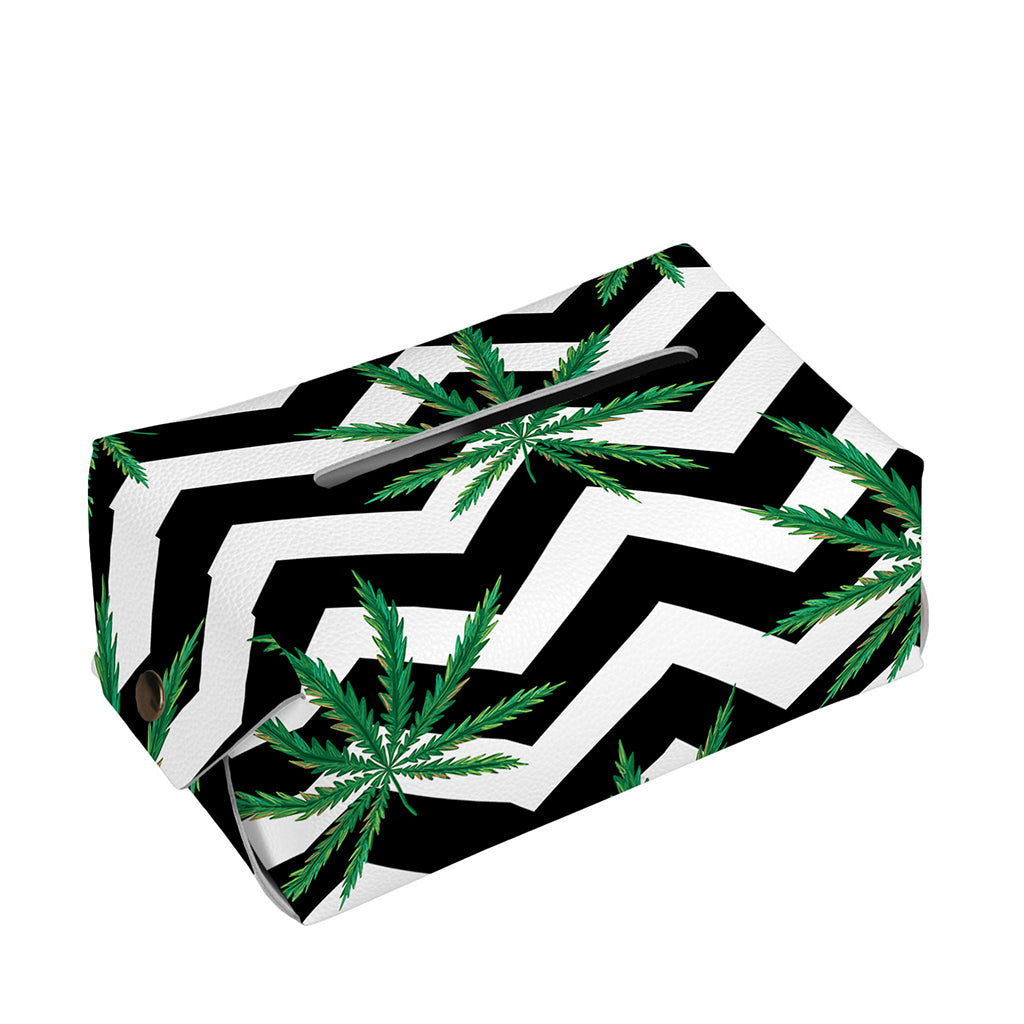 Zigzag Weed Pattern Print Rectangle Tissue Box Cover