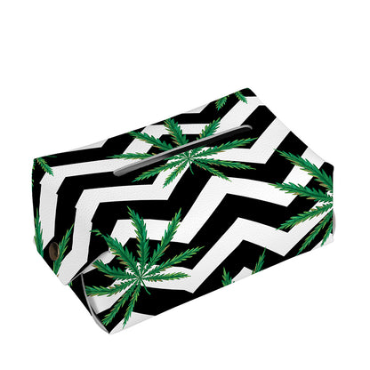 Zigzag Weed Pattern Print Rectangle Tissue Box Cover