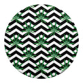 Zigzag Weed Pattern Print Round Blanket