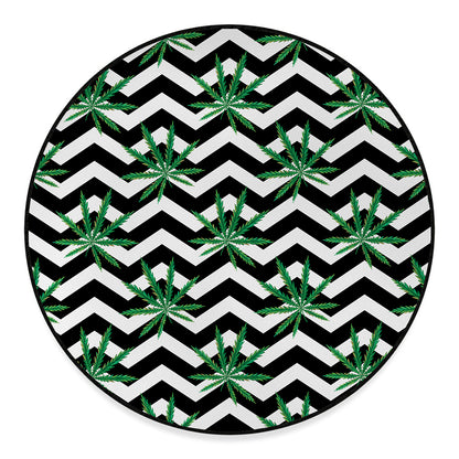 Zigzag Weed Pattern Print Round Floor Mat