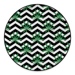 Zigzag Weed Pattern Print Round Floor Mat