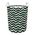 Zigzag Weed Pattern Print Round Laundry Basket