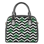 Zigzag Weed Pattern Print Shoulder Handbag