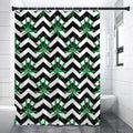 Zigzag Weed Pattern Print Shower Curtain